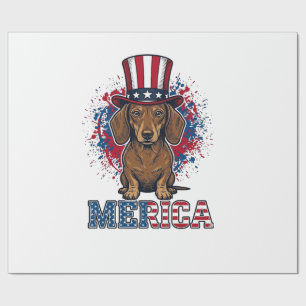 Patriotisches Dachshund Merica Vintage Hundeshirt_ Geschenkpapier