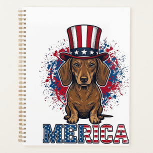 Patriotisches Dachshund Merica Vintage Hundeshirt_ Planer