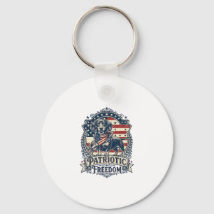 Patriotisches Dachshund-Vektorgrafik-T-Shirt_1 Schlüsselanhänger