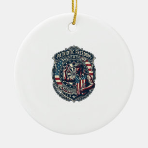 Patriotisches Dartspieler-Vektorgrafik-T-Shirt Keramik Ornament