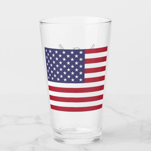 Patriotisches Design der amerikanischen Flagge Glas (Rückseite)