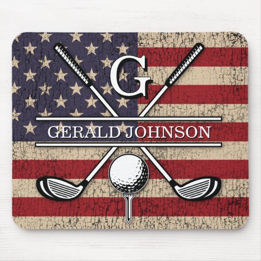 Patriotisches Design der amerikanischen Flagge Mousepad (Vorne)