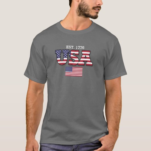 Patriotisches Design der amerikanischen Flagge T-Shirt (Vorderseite)