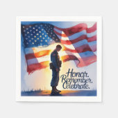 Patriotisches Design Gedenktag Party Papier Napkin Serviette (Vorderseite)