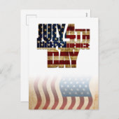 Patriotisches Design vom 4. Juli Feiertagspostkarte (Vorne/Hinten)
