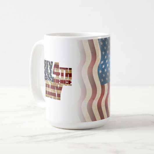 Patriotisches Design vom 4. Juli Kaffeetasse (Vorderseite Links)