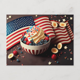 Patriotisches Dessert Postkarte