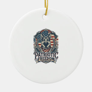 Patriotisches deutsches Schäferhund-Vektorgrafik-T Keramik Ornament