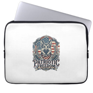 Patriotisches deutsches Schäferhund-Vektorgrafik-T Laptopschutzhülle