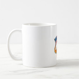 Patriotisches Dinosaurier-Flagge Vintage-Stickerei Kaffeetasse