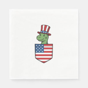 Patriotisches Dinosaurier-Tasche Vintage-Shirt-Des Serviette