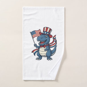 Patriotisches Dinosaurier Vintage Vector-Shirt Des Handtuch
