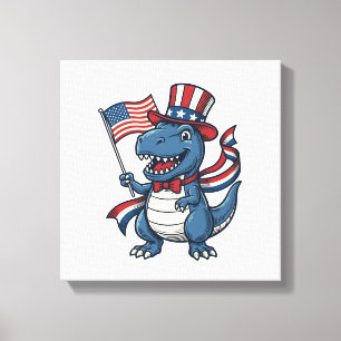 Patriotisches Dinosaurier-Vintage-Vector-Shirt-Des Leinwanddruck