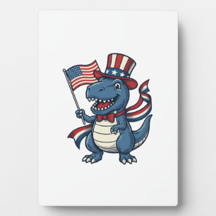 Patriotisches Dinosaurier Vintage Vektor-Shirt Des Fotoplatte