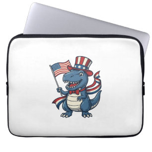Patriotisches Dinosaurier Vintage Vektor Shirt Des Laptopschutzhülle