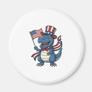 Patriotisches Dinosaurier Vintage Vektor Shirt Des Magnet