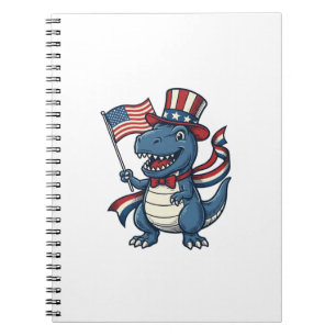 Patriotisches Dinosaurier Vintage Vektor Shirt Des Notizblock