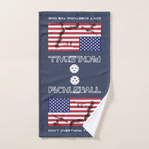 Patriotisches DON'T OVERTHINK THE DINK Pickleball Handtuch