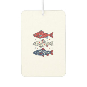 Patriotisches Drei-Fisch-Vintage-Stickerei-Shirt-D Autolufterfrischer