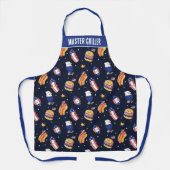 Patriotisches Eagle Hot Dog Burger Firecracker Des Schürze (Vorderseite)