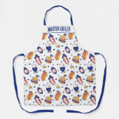 Patriotisches Eagle Hot Dog Burger Firecracker Des Schürze (Vorderseite)