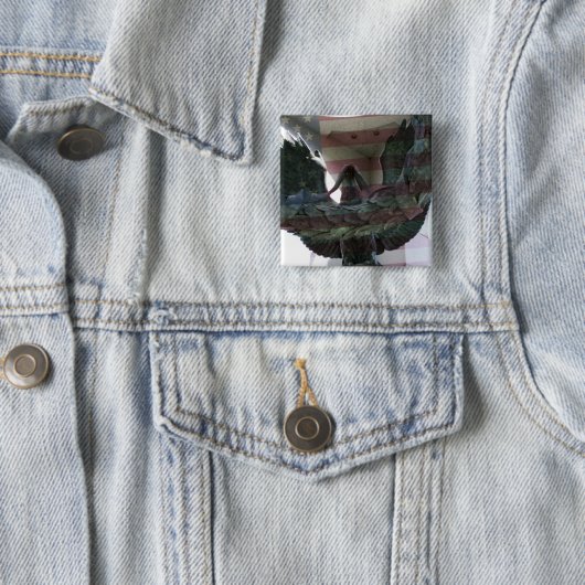 Patriotisches Eagle mit Flagge Button (Beispiel)