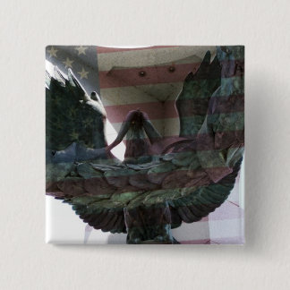 Patriotisches Eagle mit Flagge Button