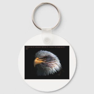 Patriotisches Eagle mit Flaggenhintergrund Schlüsselanhänger