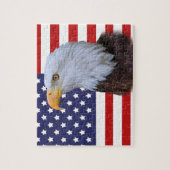 Patriotisches Eagle und US-Flagge Puzzle (Vertikal)