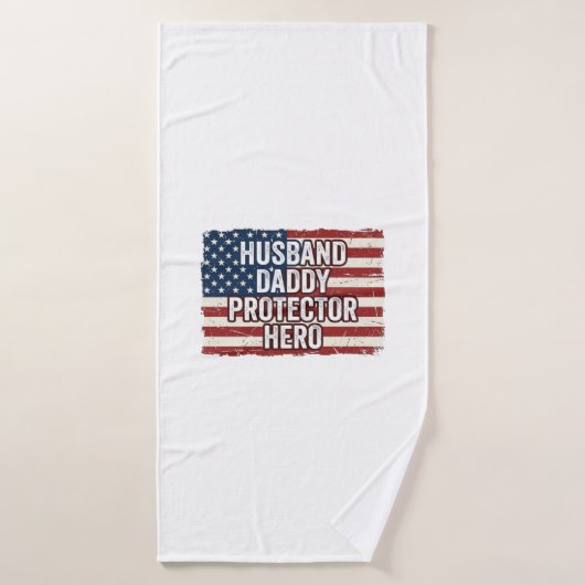 Patriotisches Ehemann Daddy Beschützer Held Flagge Badehandtuch (Badehandtuch)