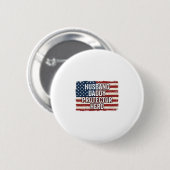 Patriotisches Ehemann Daddy Beschützer Held Flagge Button (Vorne & Hinten)