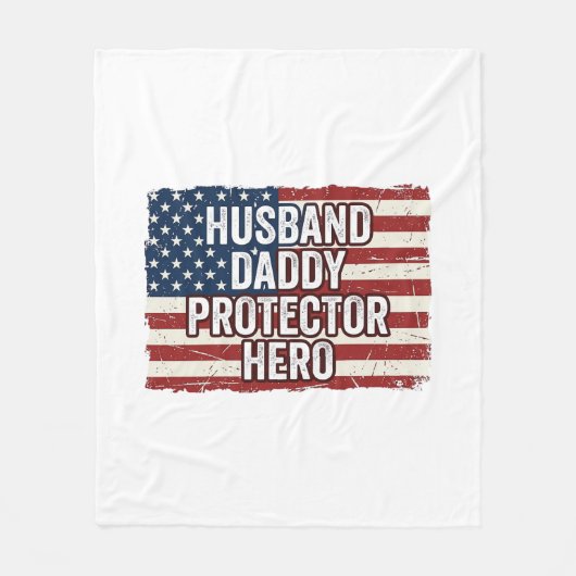 Patriotisches Ehemann Daddy Beschützer Held Flagge Fleecedecke (Vorderseite)