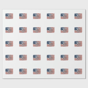 Patriotisches Ehemann Daddy Beschützer Held Flagge Geschenkpapier