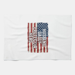 Patriotisches Ehemann Daddy Beschützer Held Flagge Geschirrtuch