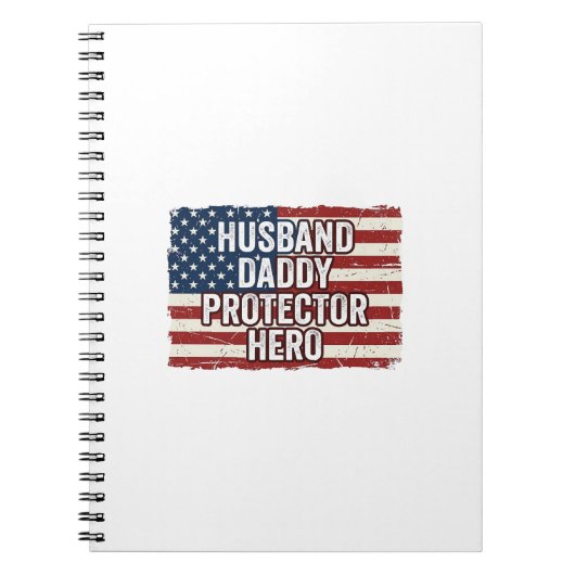 Patriotisches Ehemann Daddy Beschützer Held Flagge Notizblock (Vorderseite)