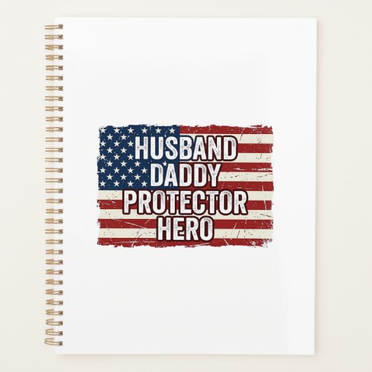 Patriotisches Ehemann Daddy Beschützer Held Flagge Planer (Vorderseite)