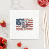 Patriotisches Ehemann Daddy Beschützer Held Flagge Serviette (Beispiel)