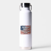 Patriotisches Ehemann Daddy Beschützer Held Flagge Trinkflasche (Vorne)