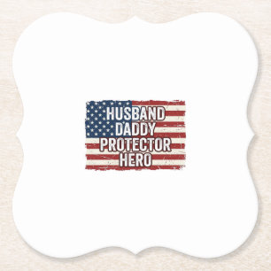 Patriotisches Ehemann Daddy Beschützer Held Flagge Untersetzer