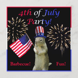 Patriotisches Eichhörnchen 4. von Juli-Party Einladung