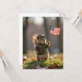 Patriotisches Eichhörnchen Karte (Vorderseite/Rückseite Beispiel)