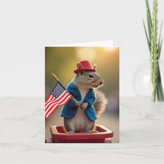 Patriotisches Eichhörnchen Karte (Vorderseite)