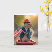 Patriotisches Eichhörnchen Karte (Gelbe Blume)