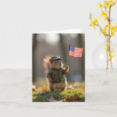 Patriotisches Eichhörnchen Karte (Gelbe Blume)
