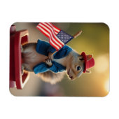 Patriotisches Eichhörnchen Magnet (Horizontal)