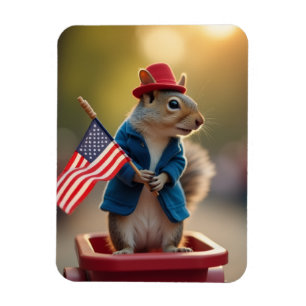Patriotisches Eichhörnchen Magnet