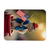 Patriotisches Eichhörnchen Magnet (Horizontal)