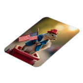 Patriotisches Eichhörnchen Magnet (Linke Seite)