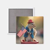 Patriotisches Eichhörnchen Magnet (Vorderseite/Rückseite)