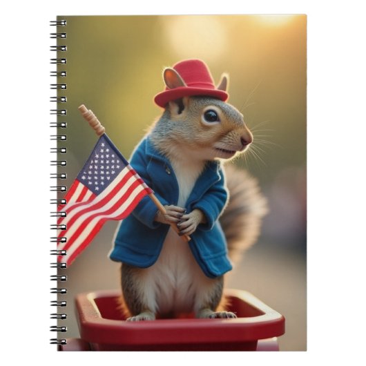 Patriotisches Eichhörnchen Notizblock (Vorderseite)